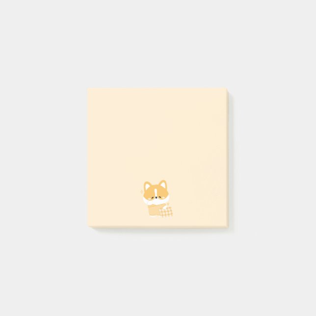 Cute Sleepy Corgi Post-it Notes (Front)