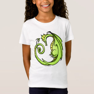Cute sleepy green dragon girl's t-shirt