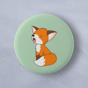 Cute Sleepy Little Fox 6 Cm Round Badge