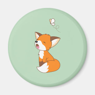 Cute Sleepy Little Fox Magnet