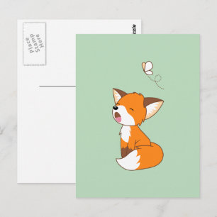 Cute Sleepy Little Fox Postcard