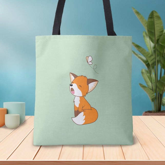 Cute Sleepy Little Fox Tote Bag (Creator Uploaded)
