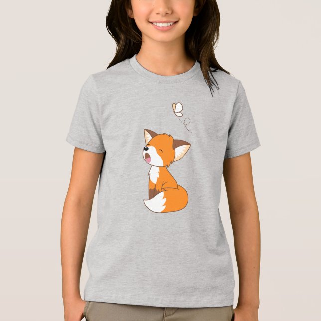 Cute Sleepy Little Fox Tri-Blend Shirt (Front)