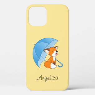 Cute Sleepy Little Fox under Umbrella iPhone 12 Pro Case
