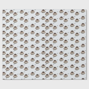 Cute Sleepy Owl Pattern Wrapping Paper