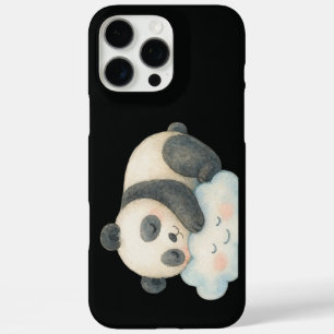 Cute Sleepy Panda on Cloud Watercolor iPhone 16 Pro Max Case