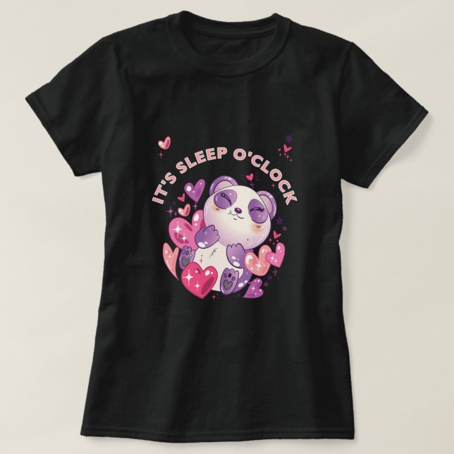 Cute sleepy panda sleeping shirt design (Design Front)