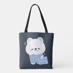 Cute Sleepy Polar Bear Tote Bag