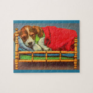 cute sleepy puppy jigsaw puzzle
