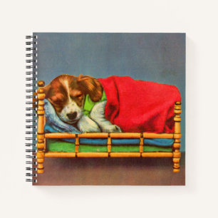 cute sleepy puppy notebook