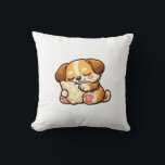 Cute Sleepy Puppy with Pillow<br><div class="desc">Adorable kawaii puppy cuddling a cozy pillow. Perfect cute design for dog lovers and cozy vibes.</div>