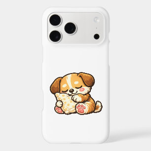 Cute Sleepy Puppy with Pillow