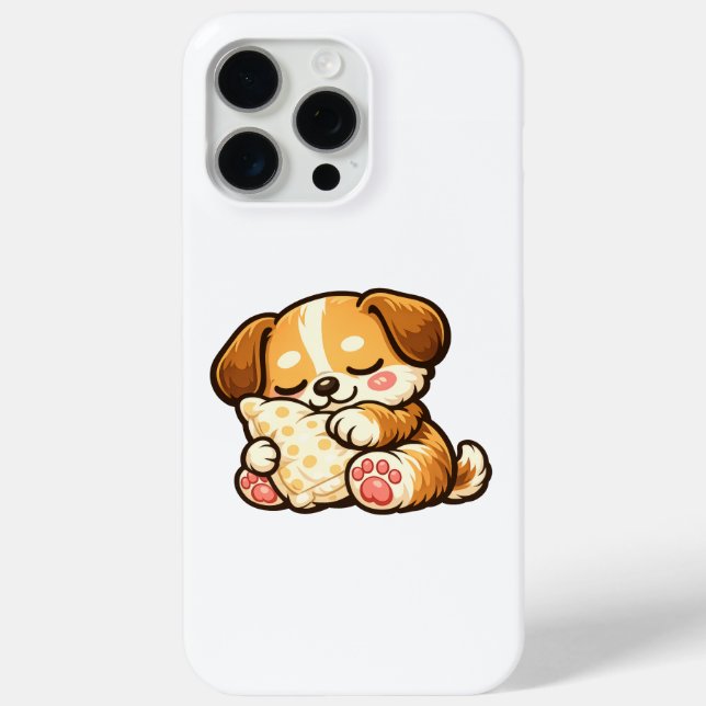 Cute Sleepy Puppy with Pillow Case-Mate iPhone Case (Back)