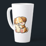 Cute Sleepy Puppy with Pillow Latte Mug<br><div class="desc">Adorable kawaii puppy cuddling a cozy pillow. Perfect cute design for dog lovers and cozy vibes.</div>