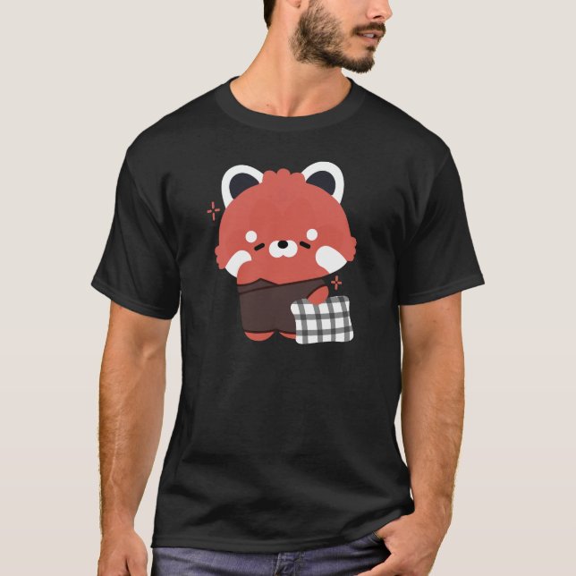 Cute Sleepy Red Panda T-Shirt (Front)