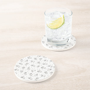 Cute Sleepy Sheep and Stars Pattern Coaster