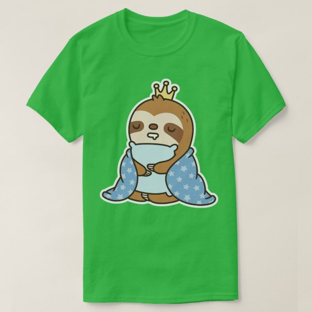 Cute Sleepy Sloth King Of Naps Funny T-Shirt (Design Front)