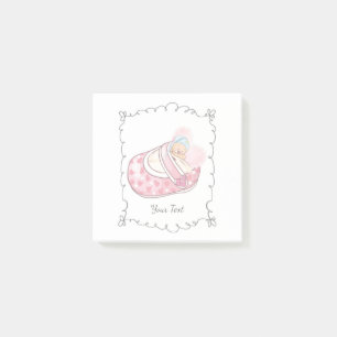 Cute Sleepy Teddy Bear Custom Name Post-it Notes