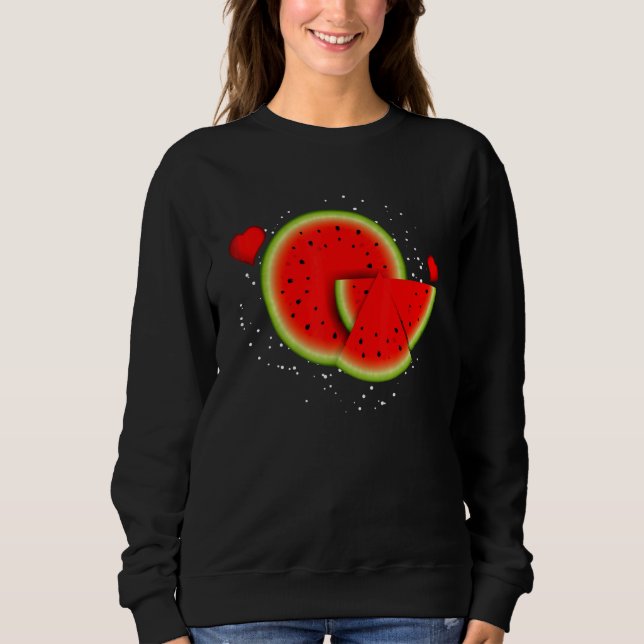 Cute Slice Watermelon Summer Tropical Fruit Summer Sweatshirt (Front)