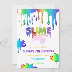 Cute Slime Birthday Invitation