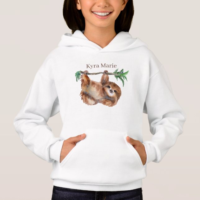 cute sloth animal lovers kids add name (Front)
