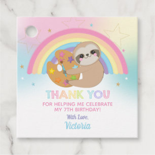 Cute Sloth Art Paint Party Birthday Thank You Favour Tags