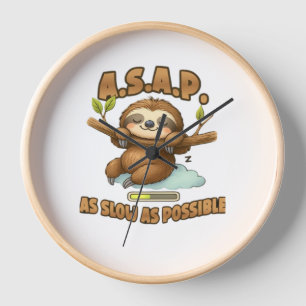 Cute Sloth ASAP – As Slow As Possible Classic T-Sh Clock