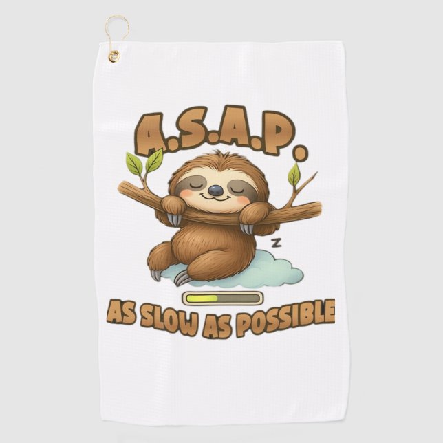 Cute Sloth ASAP – As Slow As Possible Classic T-Sh Golf Towel (Front)