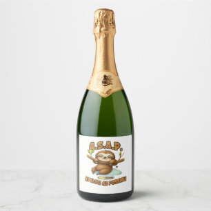 Cute Sloth ASAP � As Slow As Possible Classic T-Sh Sparkling Wine Label