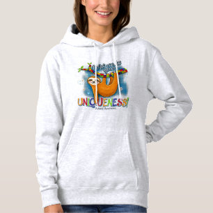Cute sloth autism outfit hold on to your uniquenes hoodie
