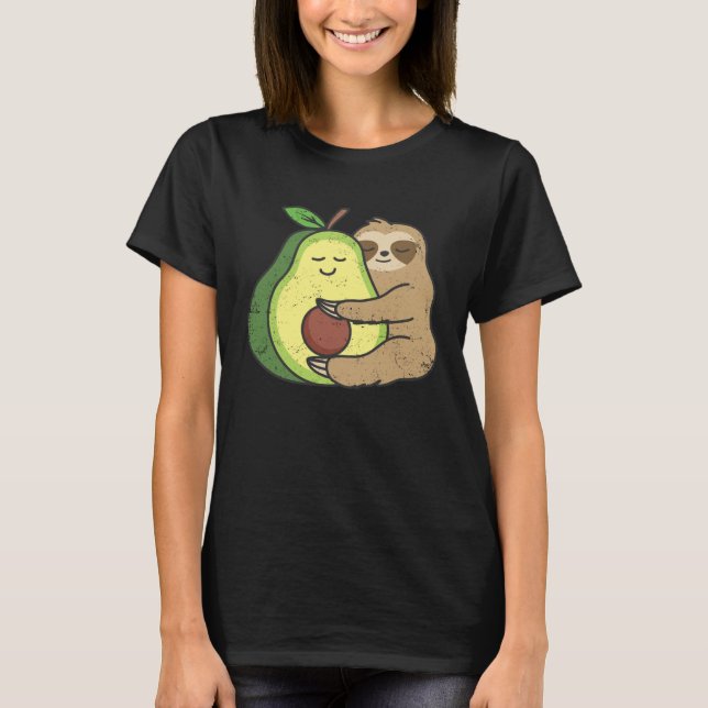 Cute Sloth Avocado  Lazy Sloths Owner Animal Graph T-Shirt (Front)