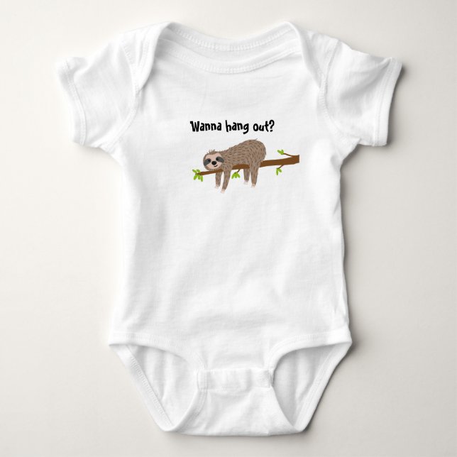 Cute Sloth Baby Bodysuit (Front)