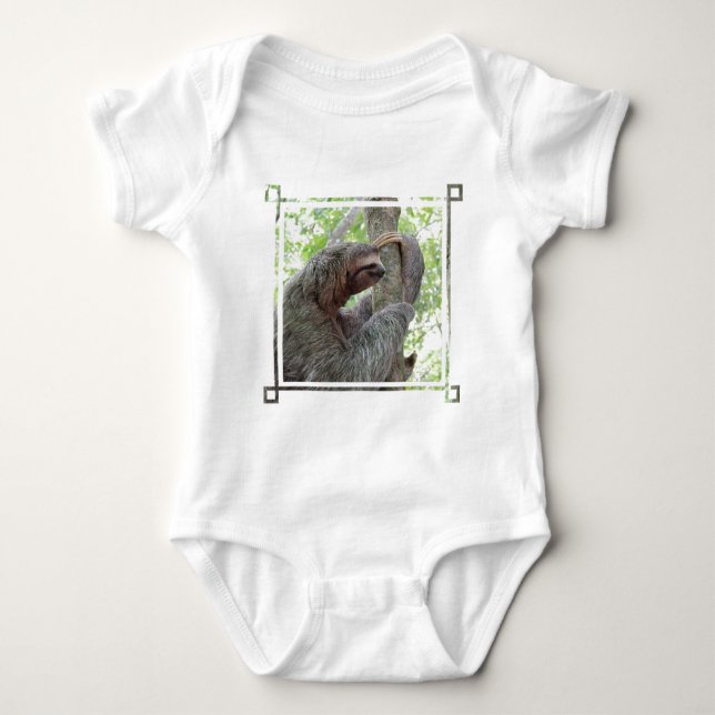 Cute Sloth Baby Bodysuit (Front)