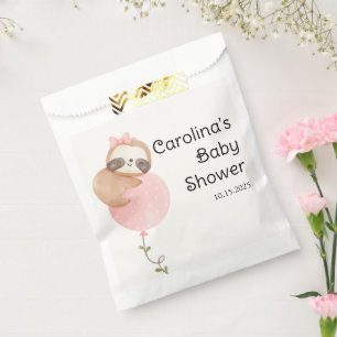 Cute Sloth Baby Girl Baby Shower Favour Bags