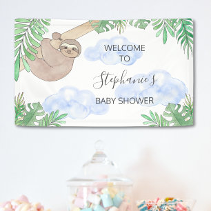 Cute Sloth Baby Shower Banner