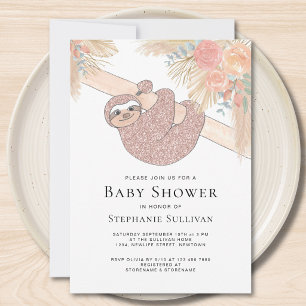 Cute Sloth Baby Shower Invitation