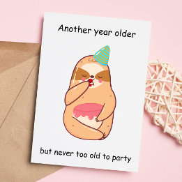 Cute Sloth Birthday Holiday Card