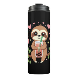 Cute Sloth Boba Bubble Milk Tea Kawaii Women Girls Thermal Tumbler