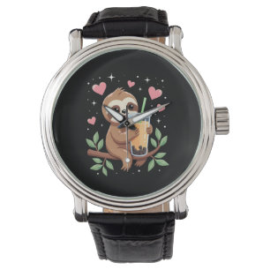 Cute Sloth Boba Bubble Milk Tea Kawaii Women Girls Watch