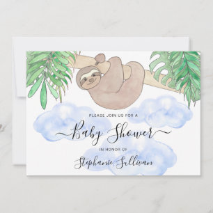 Cute Sloth Boy's Baby Shower Invitation