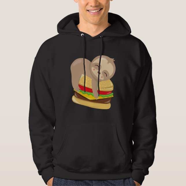 Cute Sloth Burger Hoodie (Front)