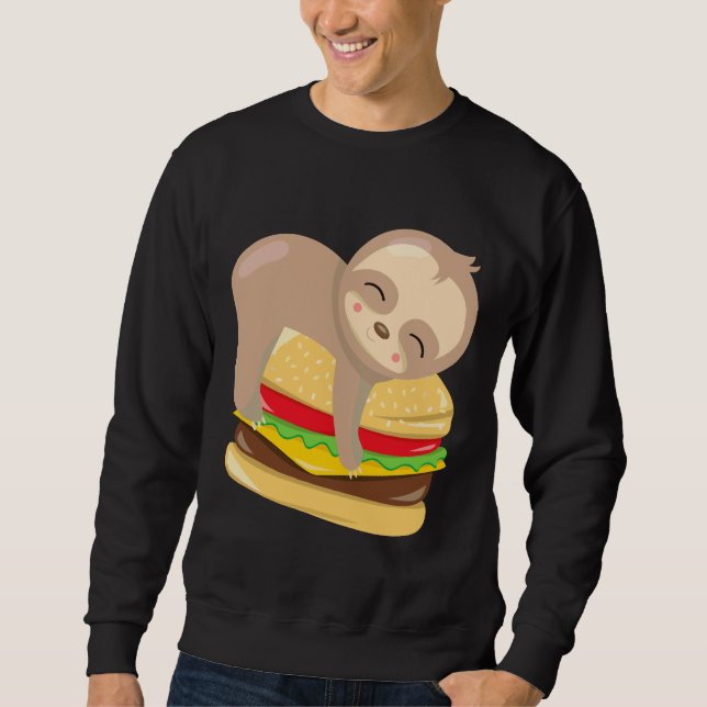Cute Sloth Burger Sweatshirt (Front)