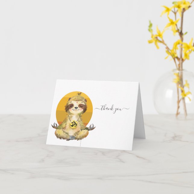 Cute Sloth Cards for Your Next Event (Yellow Flower)