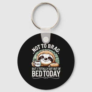 Cute Sloth Coffee Funny Quote Caffeine Lover Gift Key Ring