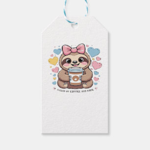Cute Sloth Coffee Lover Shirt � Funny Fueled by Co Gift Tags