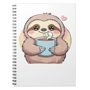 Cute Sloth Coffee Lover Shirt � Funny Fueled by Co Notebook