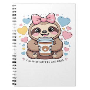 Cute Sloth Coffee Lover Shirt � Funny Fueled by Co Notebook