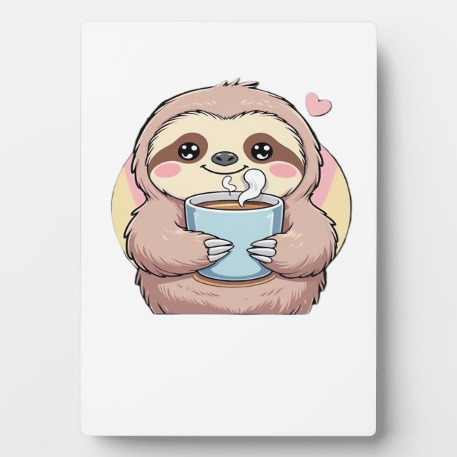 Cute Sloth Coffee Lover Shirt � Funny Fuelled by C Plaque (Front)