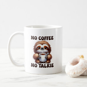 Cute sloth coffee talk word art mug