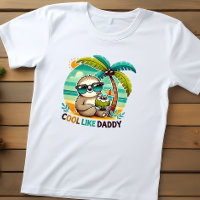 Cute Sloth Cool Like Daddy under Palm Tree